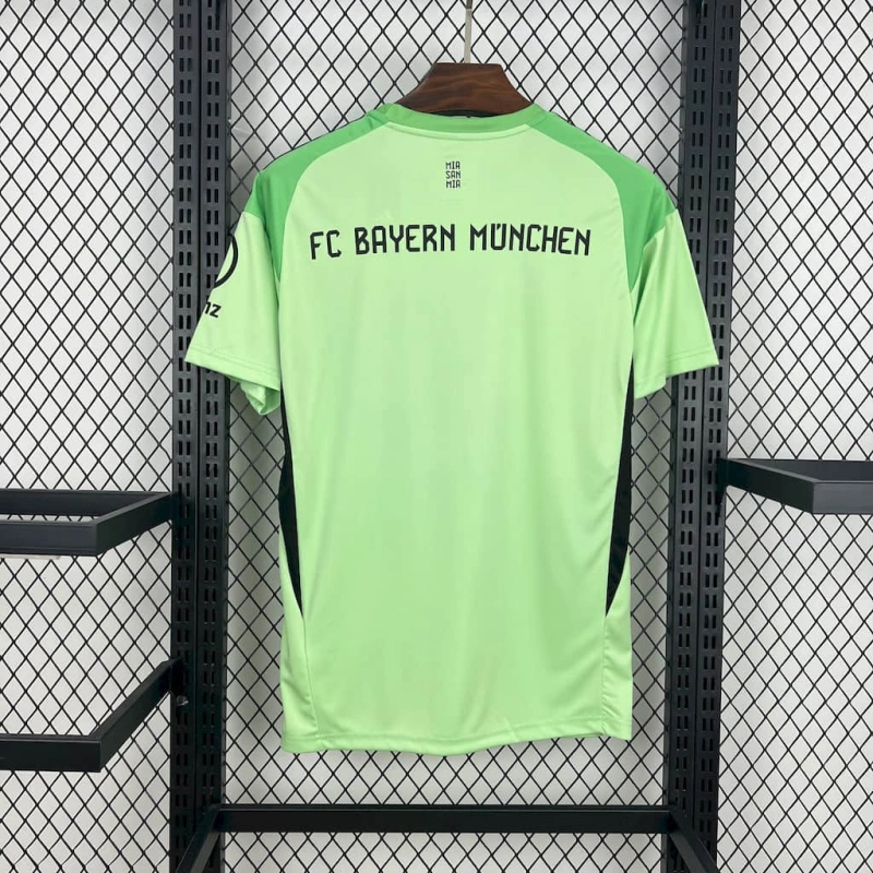 camisa-bayern de munique-goleiro-verde-t-mobile-adidas-25-26-neymar-messi-cr7-futebol