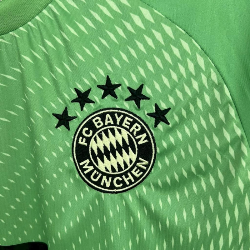 camisa-bayern de munique-goleiro-verde-t-mobile-adidas-25-26-neymar-messi-cr7-futebol
