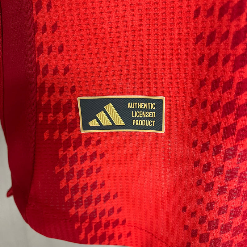 camisa-bayern de munique-home-i-1-vermelha-t-mobile-adidas-24-25-neymar-messi-cr7-futebol