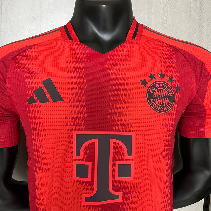 camisa-bayern de munique-home-i-1-vermelha-t-mobile-adidas-24-25-neymar-messi-cr7-futebol