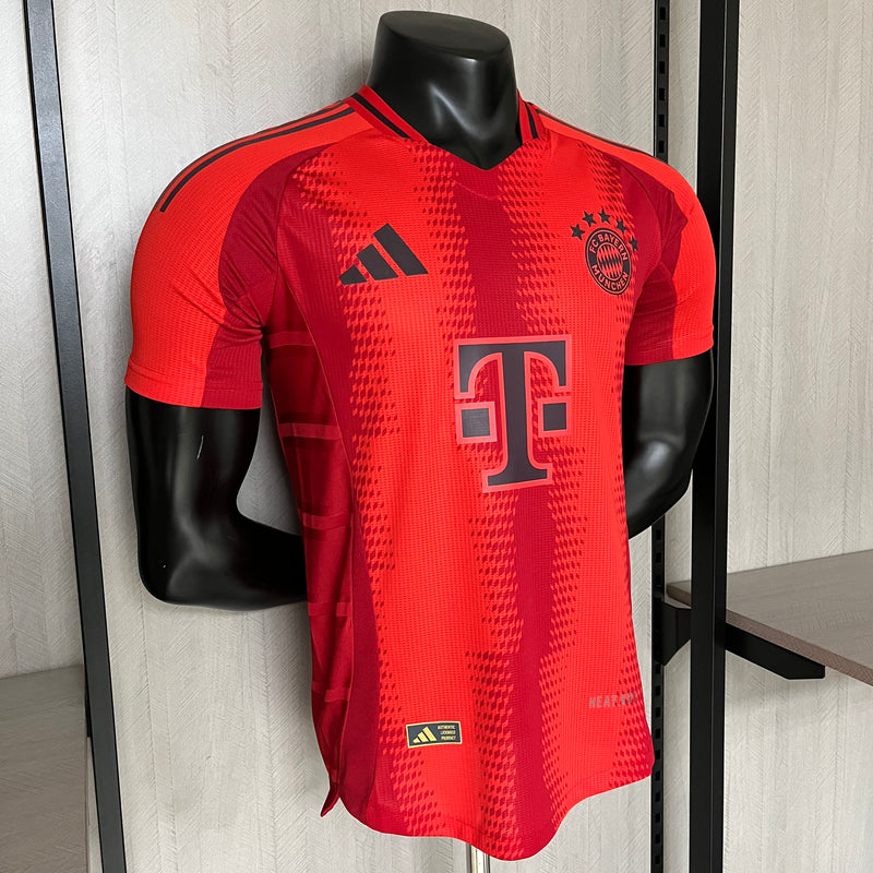 camisa-bayern de munique-home-i-1-vermelha-t-mobile-adidas-24-25-neymar-messi-cr7-futebol
