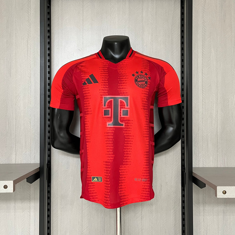 camisa-bayern de munique-home-i-1-vermelha-t-mobile-adidas-24-25-neymar-messi-cr7-futebol