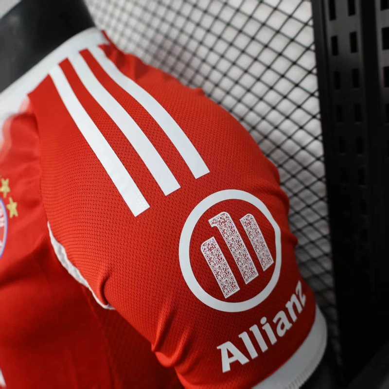 camisa-bayern de munique-home-i-1-vermelha-t-mobile-adidas-25-26-neymar-messi-cr7-futebol