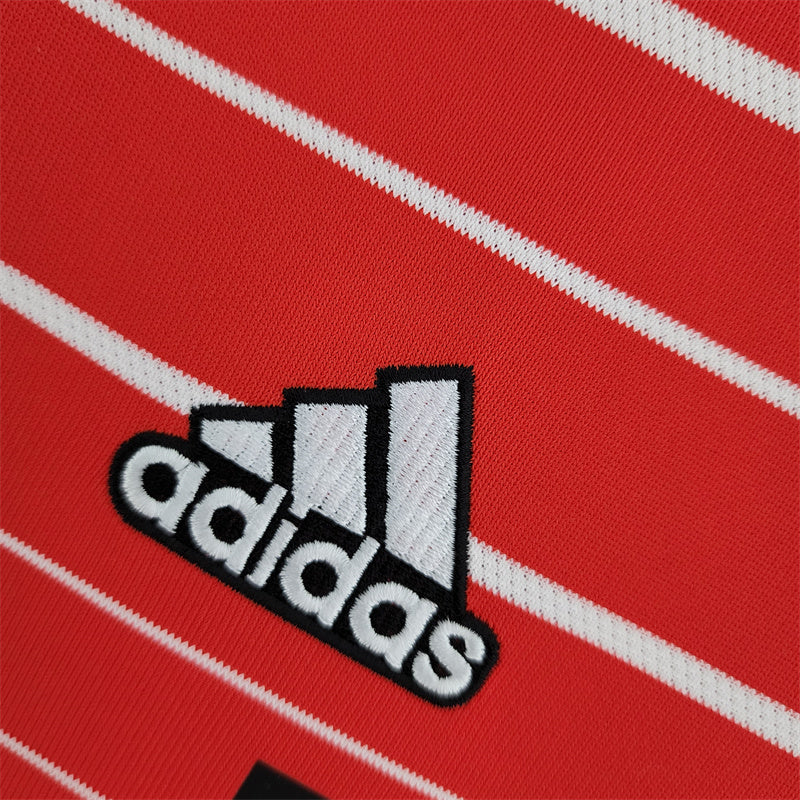 camisa-bayern de munique-home-i-1-vermelha-t-mobile-adidas-22-23-neymar-messi-cr7-futebol