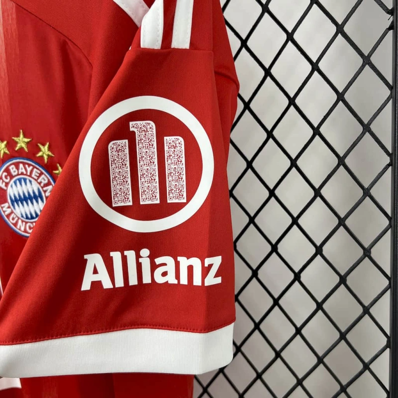 camisa-bayern de munique-home-i-1-vermelha-t-mobile-adidas-25-26-neymar-messi-cr7-futebol