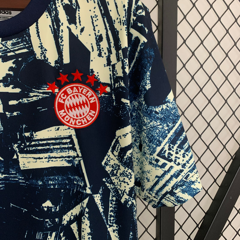 camisa-bayern de munique-pré-jogo-mesclada-adidas-23-24-neymar-messi-cr7-futebol 