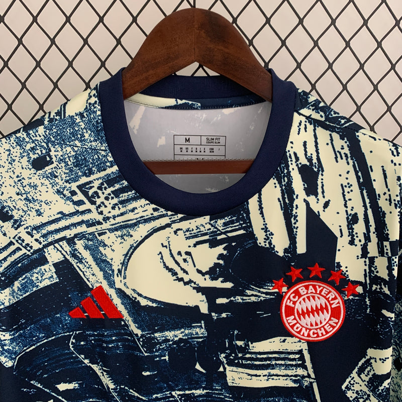 camisa-bayern de munique-pré-jogo-mesclada-adidas-23-24-neymar-messi-cr7-futebol 
