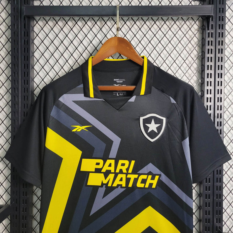 camisa-botafogo-away-iv-4-preta-reebok-23-24-torcedor-masculina-neymar-messi-cr7-futebol