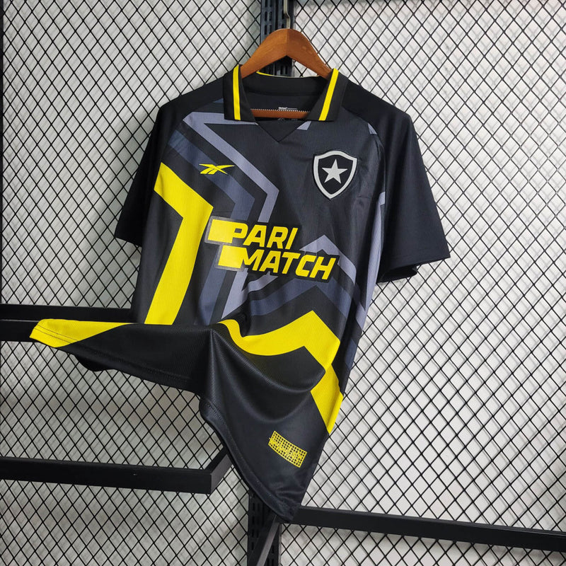 camisa-botafogo-away-iv-4-preta-reebok-23-24-torcedor-masculina-neymar-messi-cr7-futebol