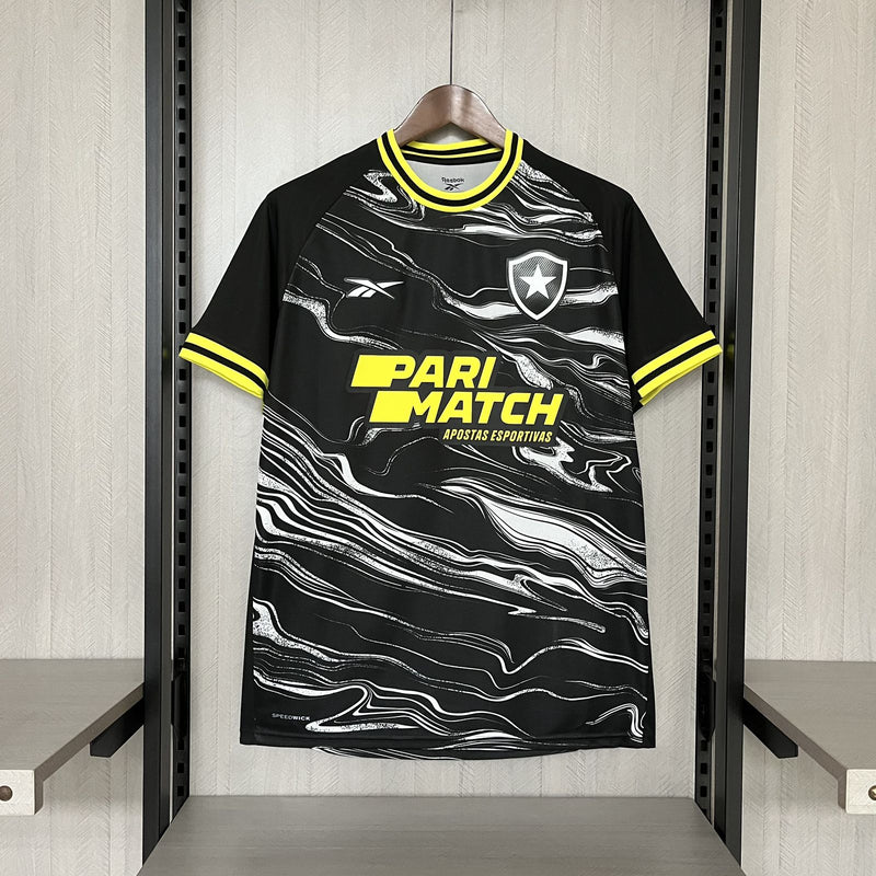 camisa-botafogo-forth-iv-4-preta-parimatch-reebok-24-25-torcedor-neymar-messi-cr7-futebol 