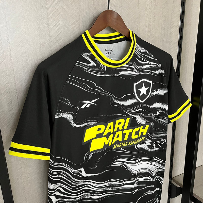 camisa-botafogo-forth-iv-4-preta-parimatch-reebok-24-25-torcedor-neymar-messi-cr7-futebol 