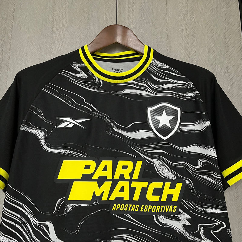 camisa-botafogo-forth-iv-4-preta-parimatch-reebok-24-25-torcedor-neymar-messi-cr7-futebol 