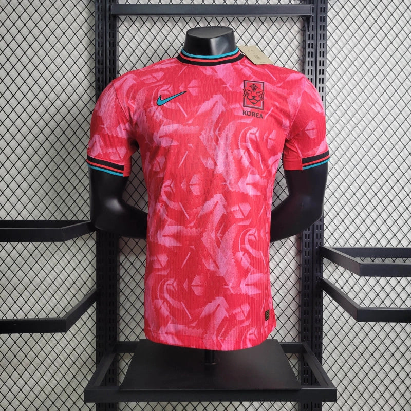 camisa-coréia do sul-home-i-1-vermelha-nike-24-25-neymar-messi-cr7-futebol 