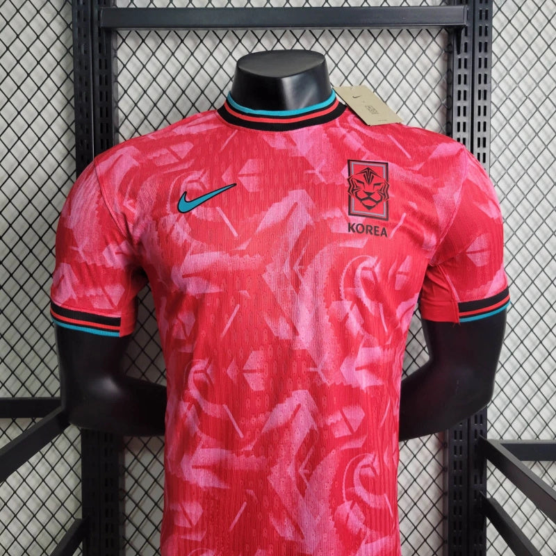 camisa-coréia do sul-home-i-1-vermelha-nike-24-25-neymar-messi-cr7-futebol 