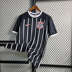 camisa-corinthians-away-ii-2-preta e branca-nike-23-24-neymar-messi-cr7-futebol