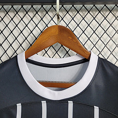 camisa-corinthians-away-ii-2-preta e branca-nike-23-24-neymar-messi-cr7-futebol