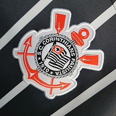 camisa-corinthians-away-ii-2-preta e branca-nike-23-24-neymar-messi-cr7-futebol