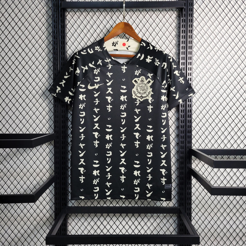 camisa-corinthians-away-japão-iii-3-preta-nike-22-23-neymar-messi-cr7-futebol
