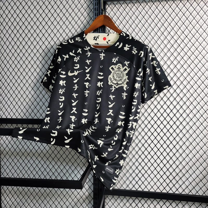 camisa-corinthians-away-japão-iii-3-preta-nike-22-23-neymar-messi-cr7-futebol
