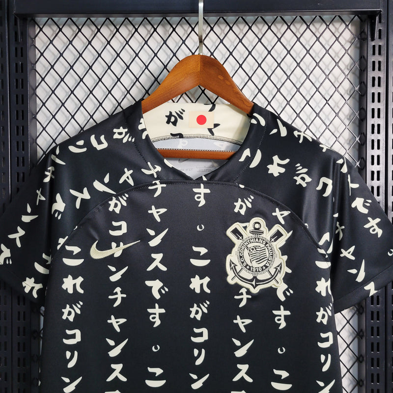 camisa-corinthians-away-japão-iii-3-preta-nike-22-23-neymar-messi-cr7-futebol