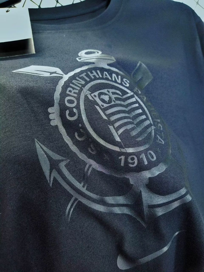 camisa-corinthians-comissão técnica-preta-nike-24-25-neymar-messi-cr7-futebol