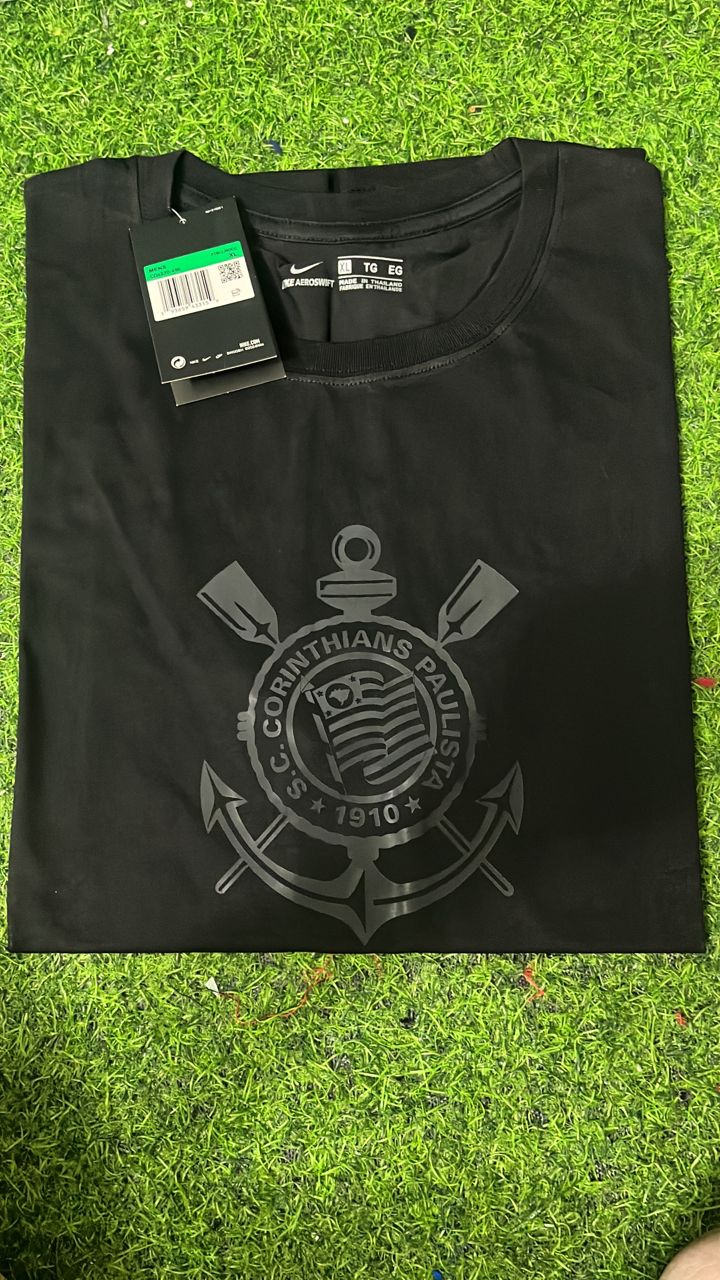 camisa-corinthians-comissão técnica-preta-nike-24-25-neymar-messi-cr7-futebol