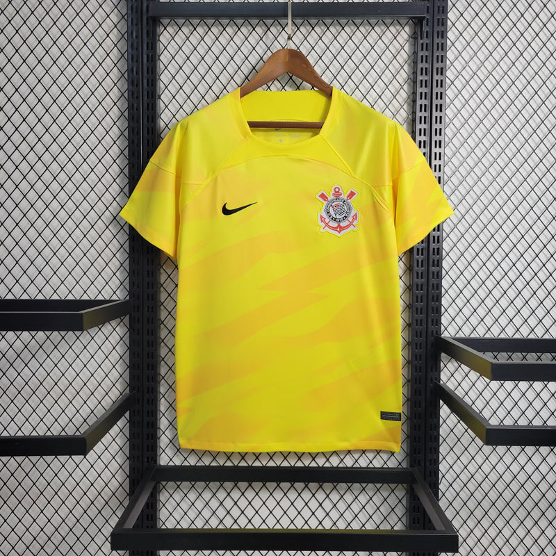 camisa-corinthians-goleiro-amarela-nike-23-24-neymar-messi-cr7-futebol