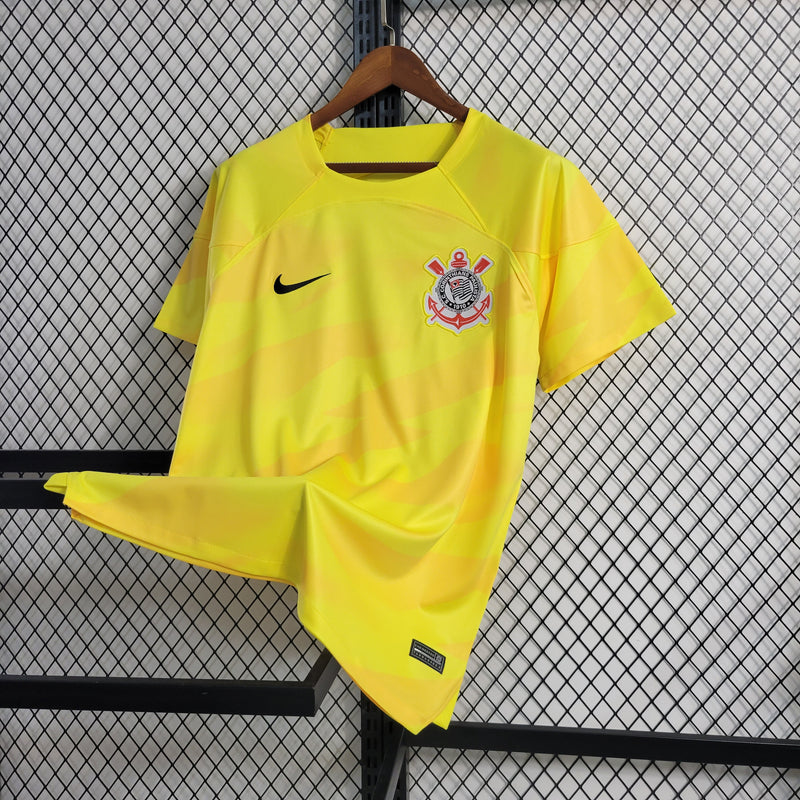 camisa-corinthians-goleiro-amarela-nike-23-24-neymar-messi-cr7-futebol