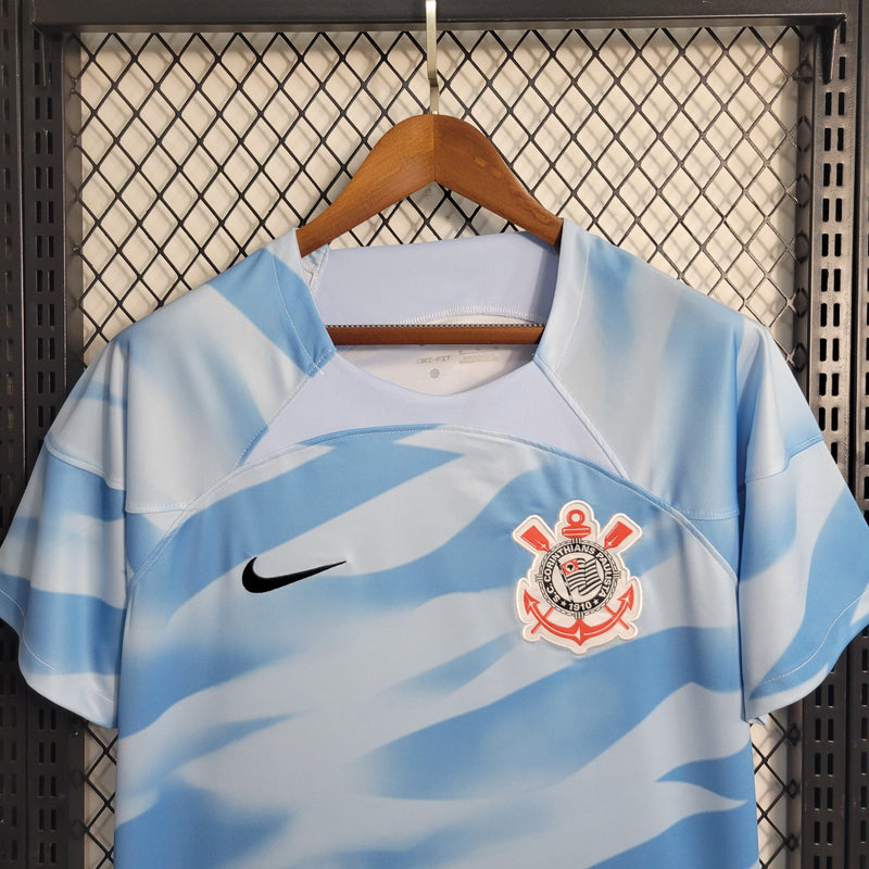 camisa-corinthians-goleiro-2-azul claro-nike-23-24-neymar-messi-cr7-futebol