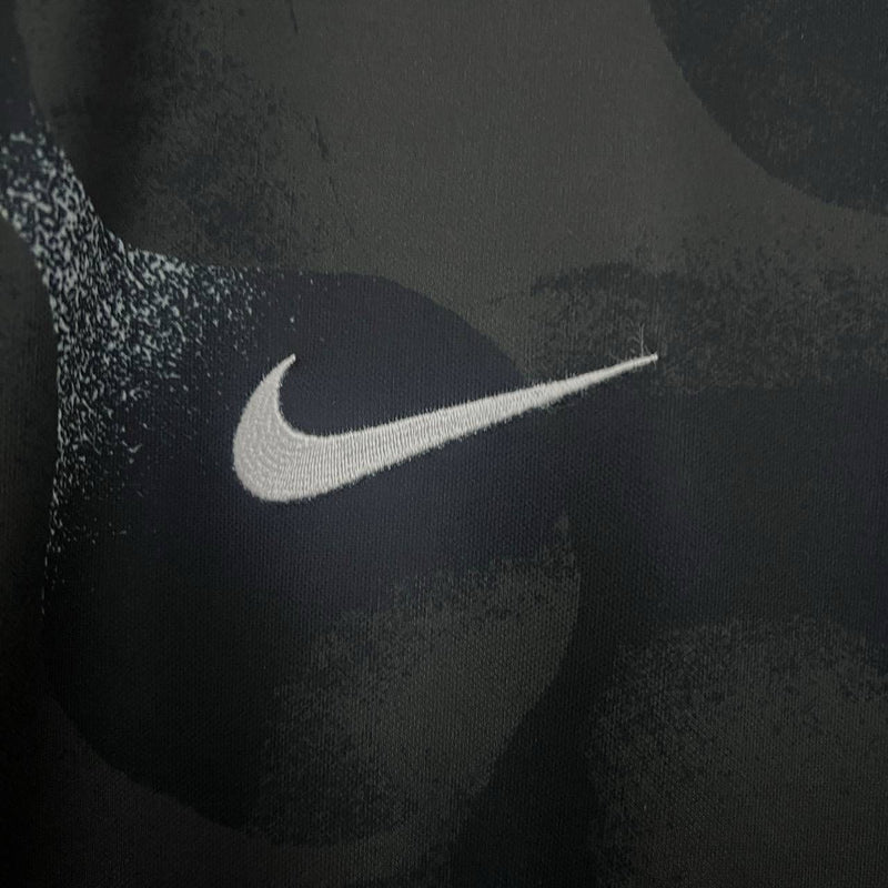camisa-corinthians-pré-jogo-preta-nike-25-26-neymar-messi-cr7-futebol