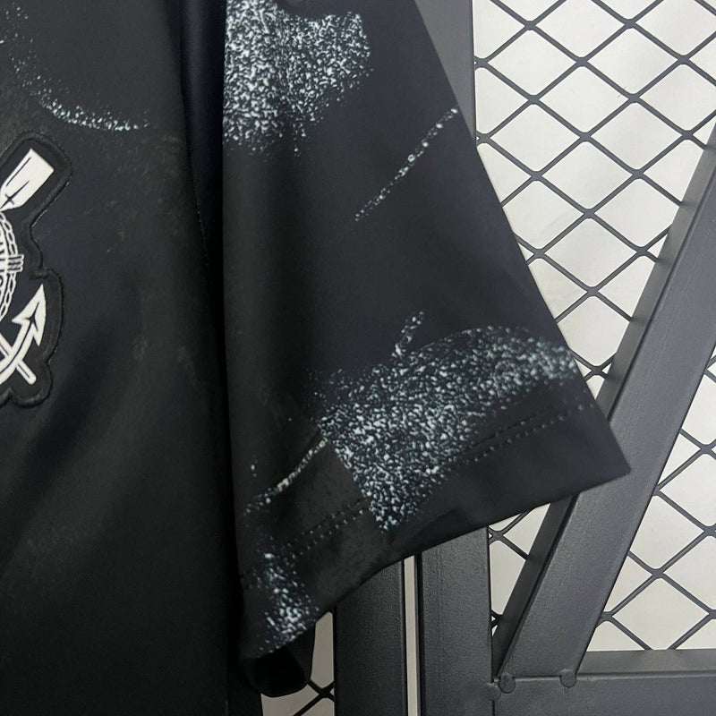 camisa-corinthians-pré-jogo-preta-nike-25-26-neymar-messi-cr7-futebol