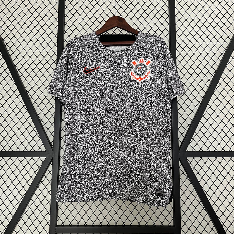 camisa-corinthians-pré jogo-mesclada-nike-2024-neymar-messi-cr7-futebol