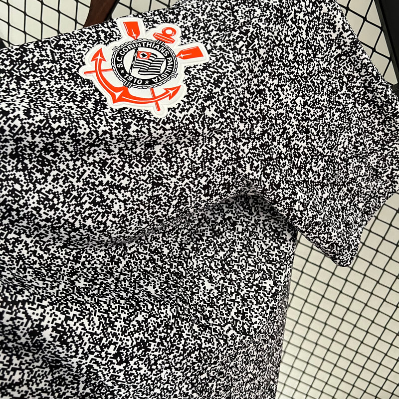 camisa-corinthians-pré jogo-mesclada-nike-2024-neymar-messi-cr7-futebol