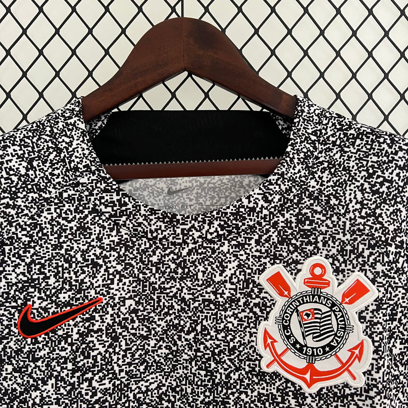camisa-corinthians-pré jogo-mesclada-nike-2024-neymar-messi-cr7-futebol