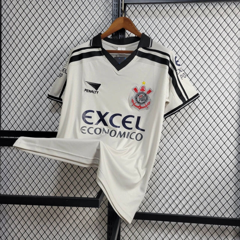camisa-corinthians-retrô-branca-excel-penalty-1998-neymar-messi-cr7-futebol