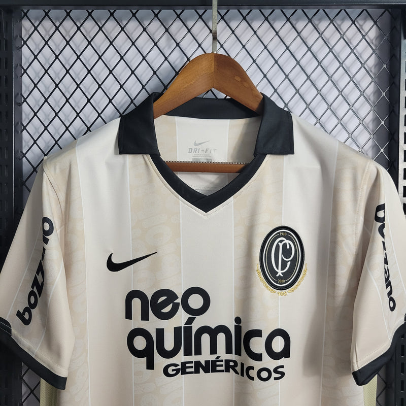 camisa-corinthians-retrô-creme-neo química-nike-2010-100 anos-torcedor-masculina-neymar-messi-cr7-futebol 