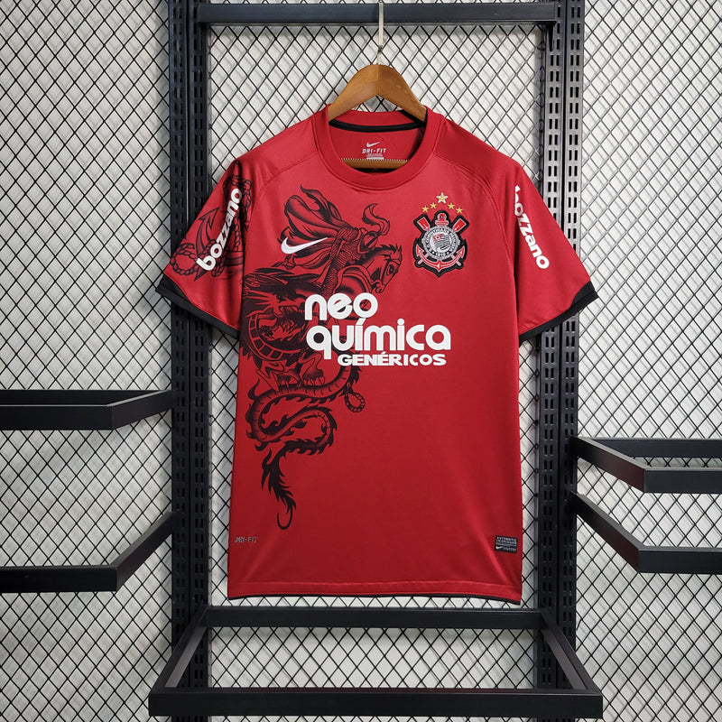 camisa-corinthians-retrô-third-iii-3-vermelha-neo química-nike-11-12-neymar-messi-cr7-futebol