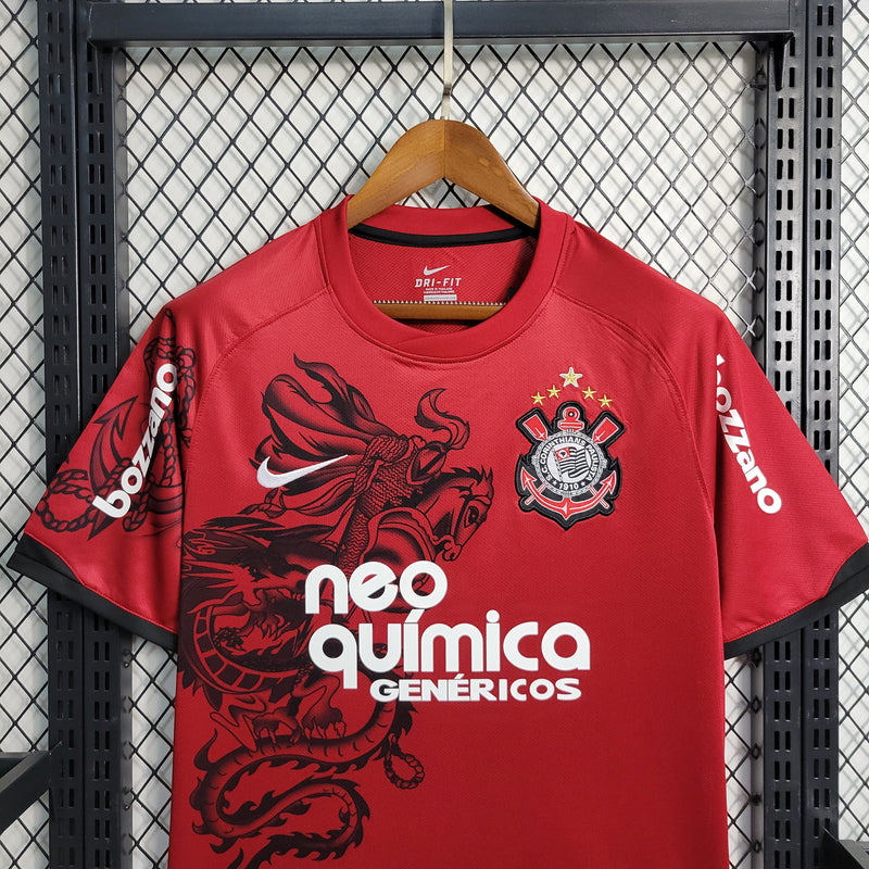 camisa-corinthians-retrô-third-iii-3-vermelha-neo química-nike-11-12-neymar-messi-cr7-futebol