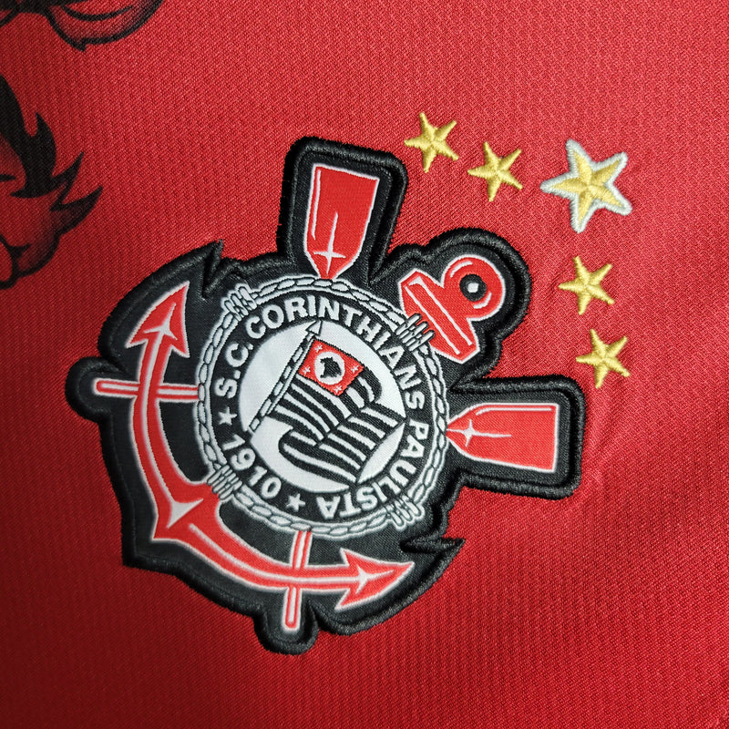 camisa-corinthians-retrô-third-iii-3-vermelha-neo química-nike-11-12-neymar-messi-cr7-futebol
