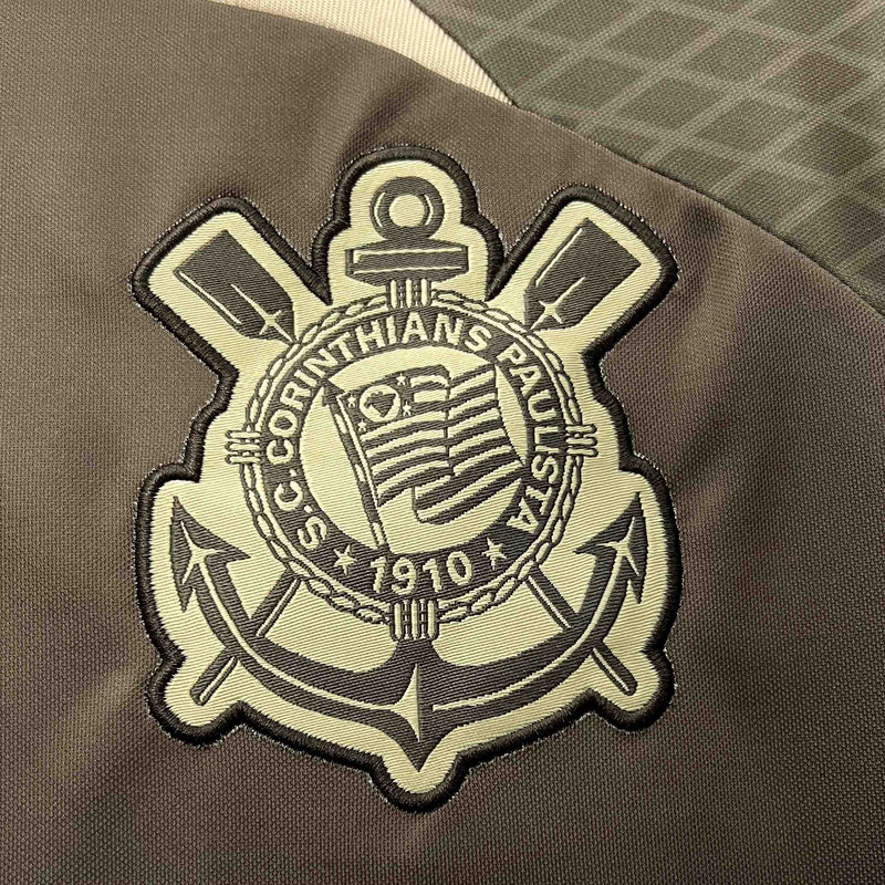 camisa-corinthians-training-marrom-nike-24-25-neymar-messi-cr7-futebol 