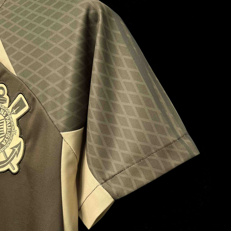 camisa-corinthians-training-marrom-nike-24-25-neymar-messi-cr7-futebol 