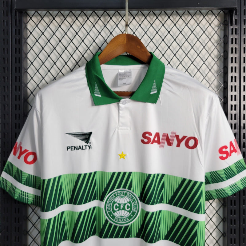 camisa-coritiba-retrô-branca-sanyo-penalty-97-98-neymar-messi-cr7-futebol 