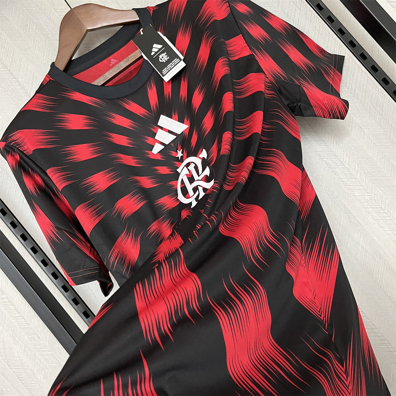 camisa-flamengo-pré-jogo-vermelha-adidas-25-26-neymar-messi-cr7-futebol
