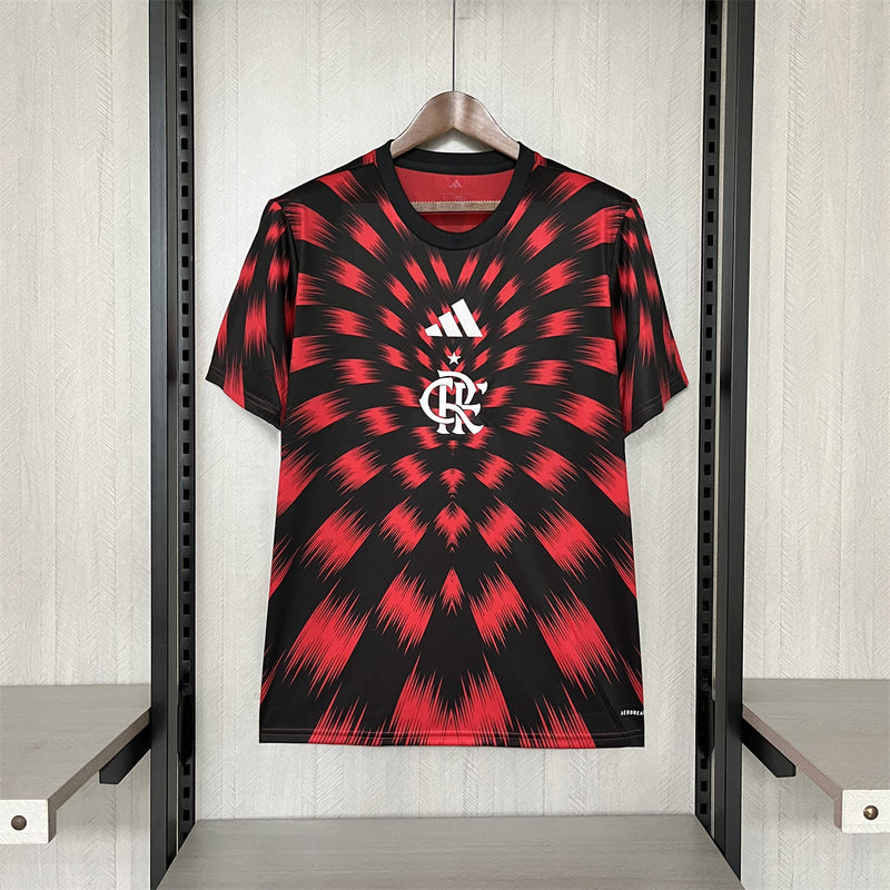 camisa-flamengo-pré-jogo-vermelha-adidas-25-26-neymar-messi-cr7-futebol