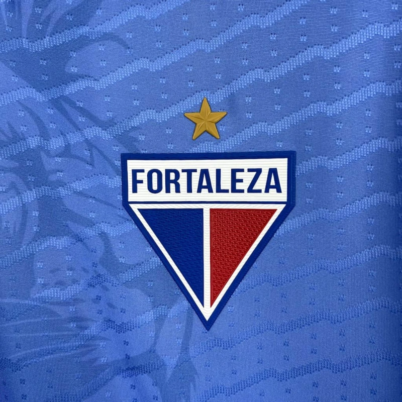 camisa-fortaleza-goleiro-azul-volt-25-26-neymar-messi-cr7-futebol