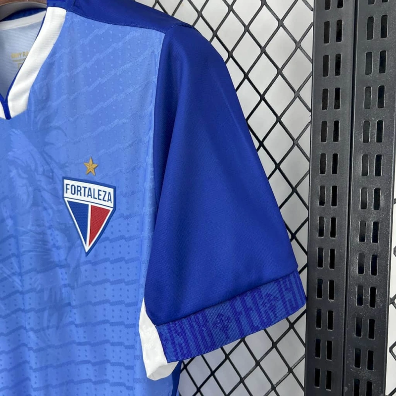 camisa-fortaleza-goleiro-azul-volt-25-26-neymar-messi-cr7-futebol