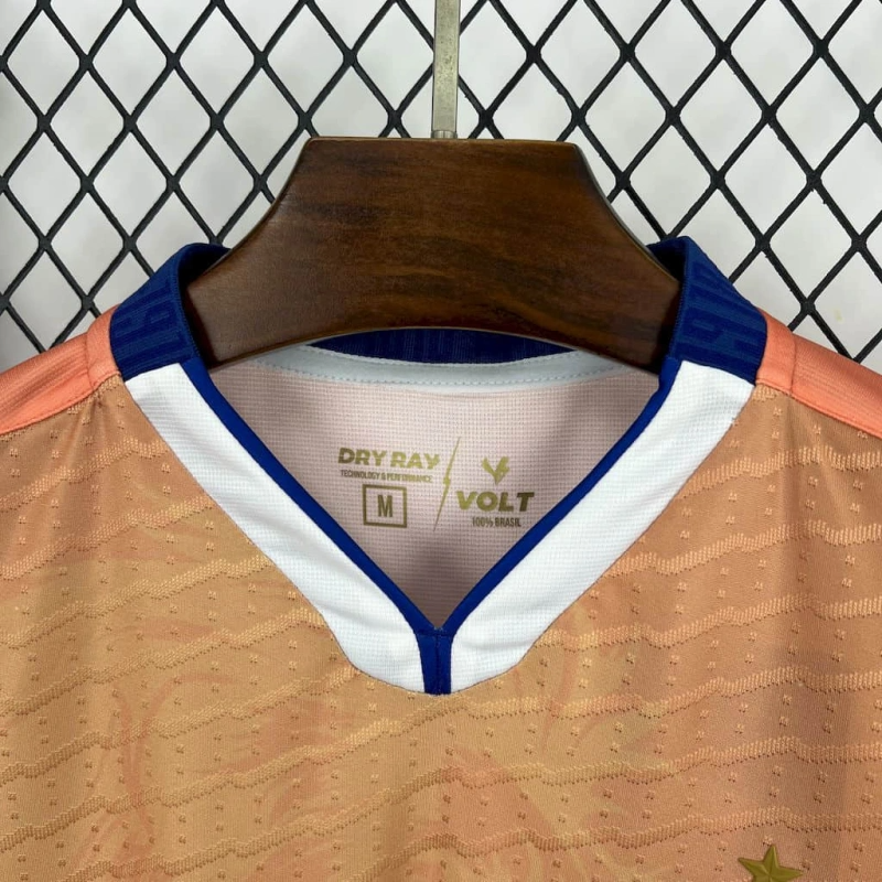 camisa-fortaleza-goleiro-laranja-volt-25-26-neymar-messi-cr7-futebol