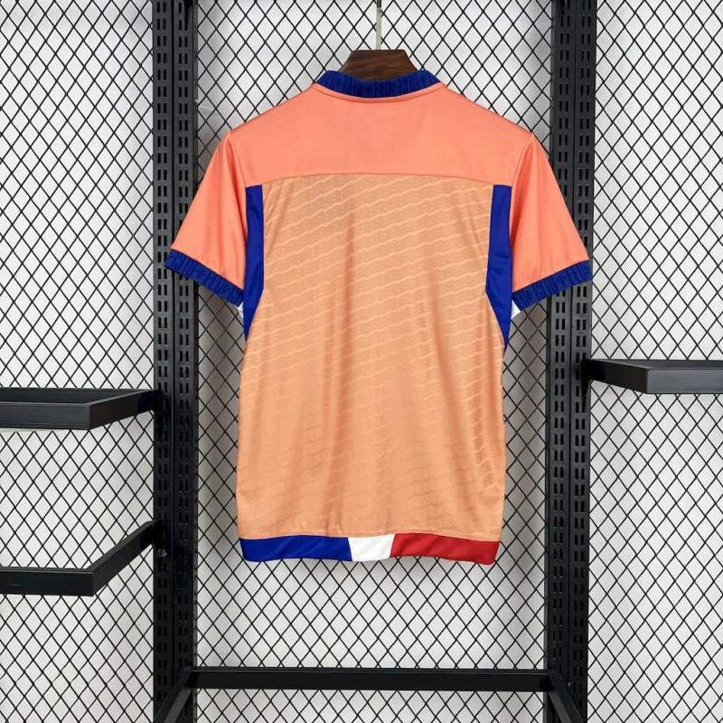 camisa-fortaleza-goleiro-laranja-volt-25-26-neymar-messi-cr7-futebol