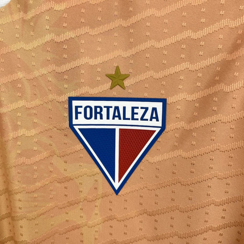 camisa-fortaleza-goleiro-laranja-volt-25-26-neymar-messi-cr7-futebol 