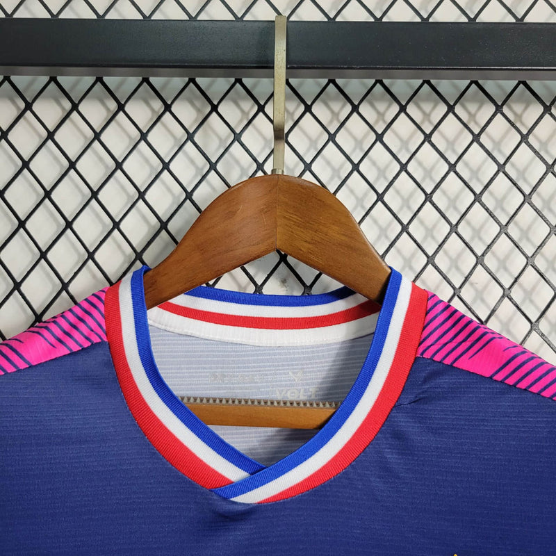camisa-fortaleza-outubro rosa-azul e rosa-volt-feminina-23-24-neymar-messi-cr7-futebol 